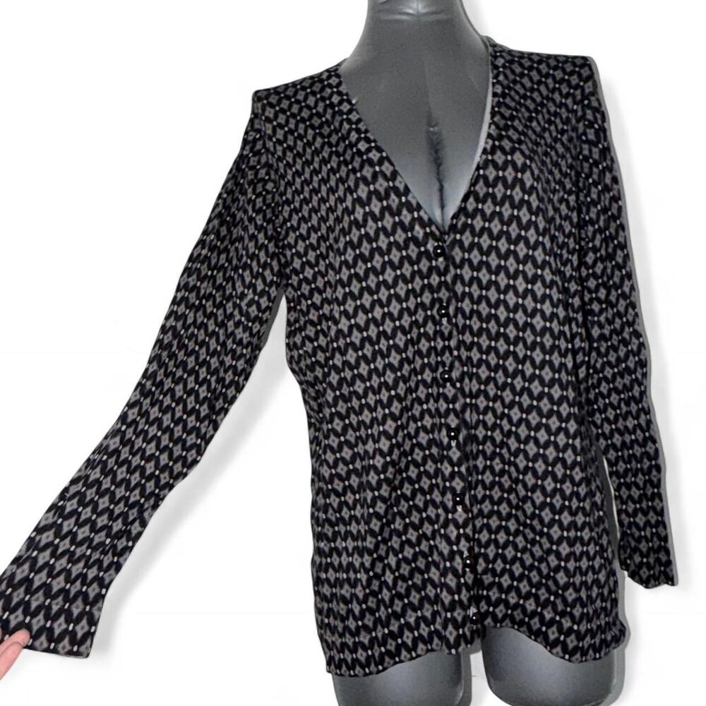 Charter-club Women's Black and Grey Blouse - Picture 5 of 5